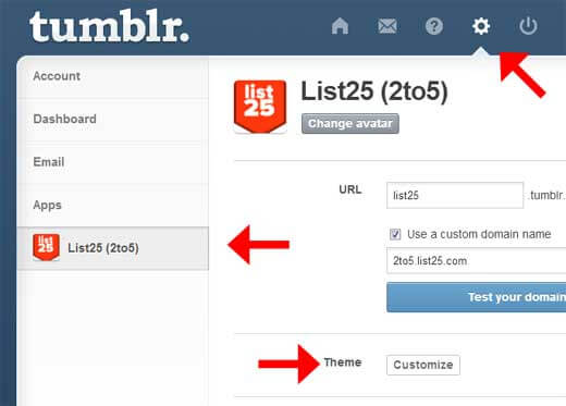 tumblr customize theme