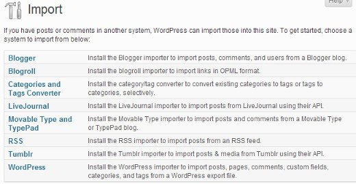 wordpress importer tools