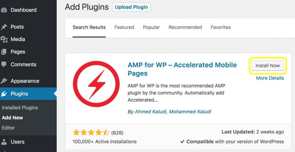 AMP for WP plugin