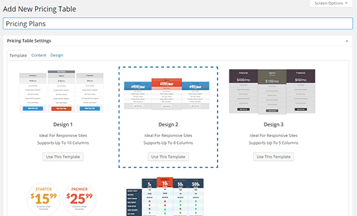 Pricing Tables in WordPress