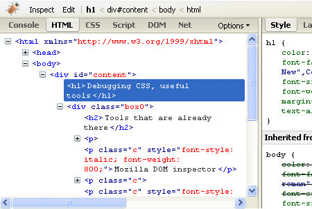 CSS firebug