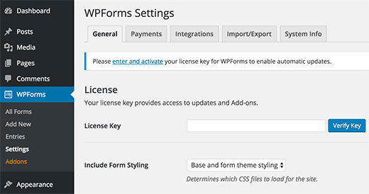 wpforms-license to make WordPress Custom Login Page