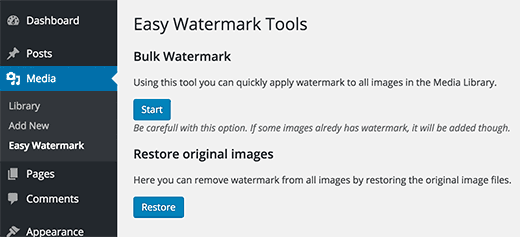 bulk watermark, Add Watermark To Photos in WordPress