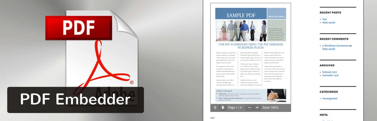 PDF enbedder wordpress plugin