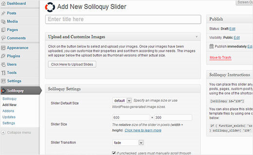 add new soliloquy slider