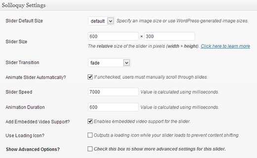 soliloquy slider settings