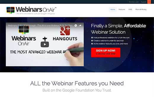 Webinaronair - Webinar Softwares For WordPress Users