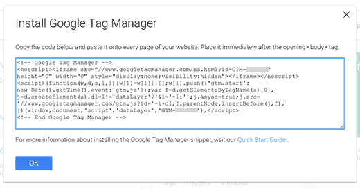 tag manager code