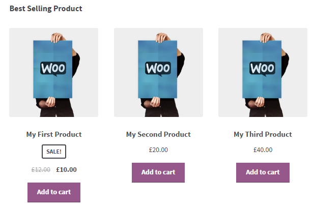 best selling products, woocommerce shortcodes