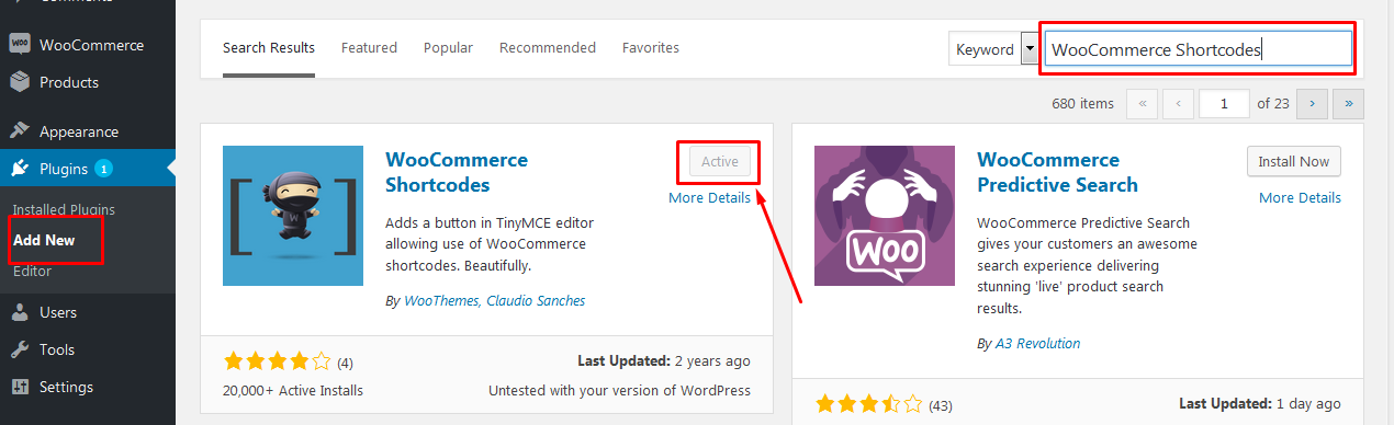 woocommerce shortocdes plugin 