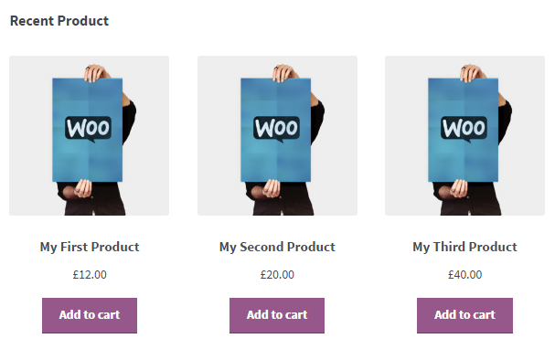 woocommerce shortcode, recent products, wordpress