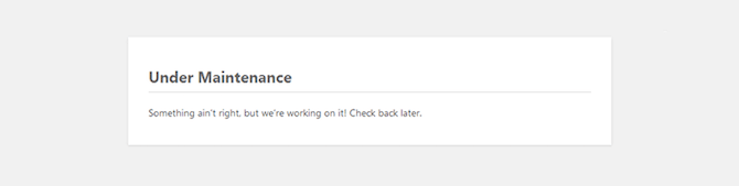 Manual WordPress Maintenance Mode