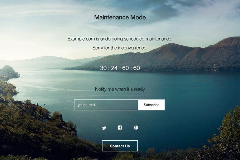 wp maintenance page plugin