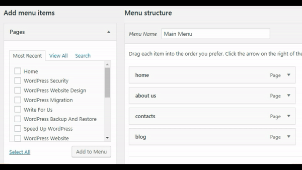 custom-wordpress-navigation-menu-arranging-menu-item