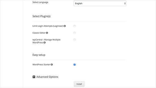 optional settings