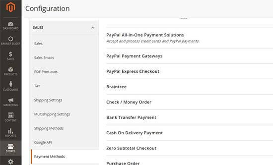 magento payment methods