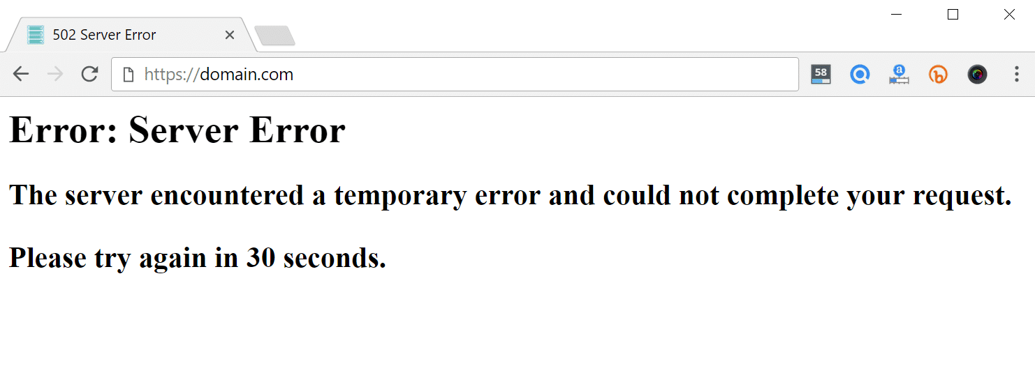 502 server error