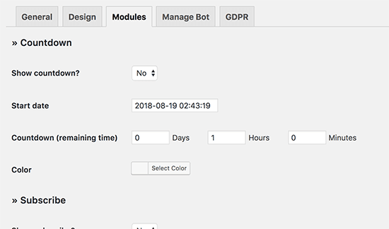adding countdown timer
