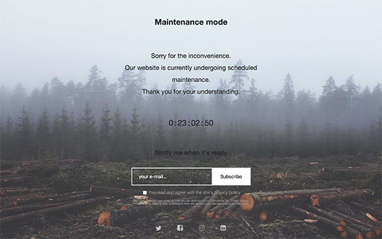 maintenance mode preview