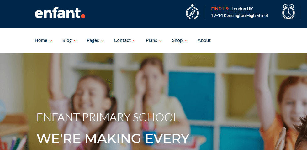 enfant school education wordpress