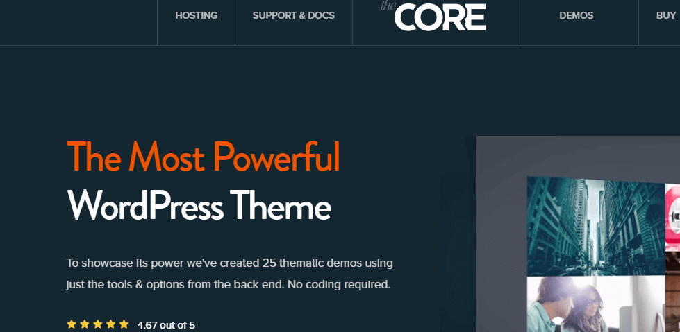 the core wordpress theme