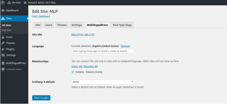 Multilingualpress dashboard