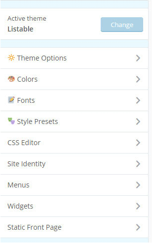 WordPress Listable theme customization option (1)