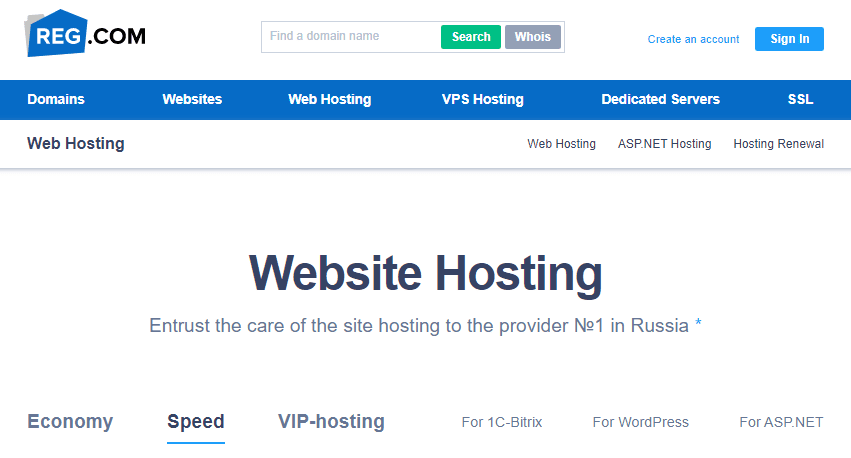 Reg website hosting