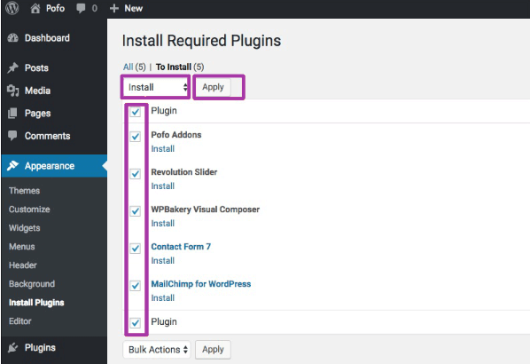 install required plugin