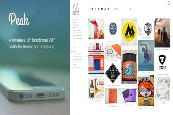 Peak Portfolio WP design theme 