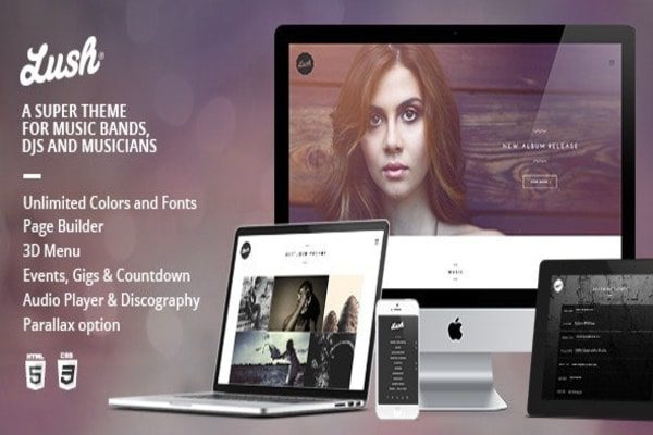 Lush WP music theme