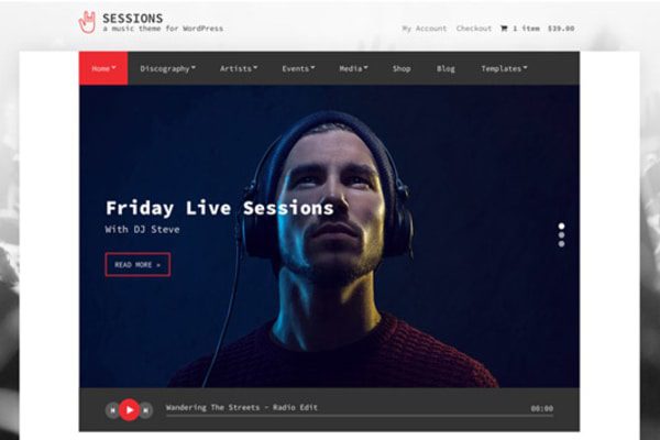 Sessions music wp theme