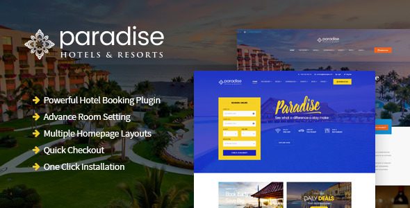 Paradise resort Hotel WordPress theme