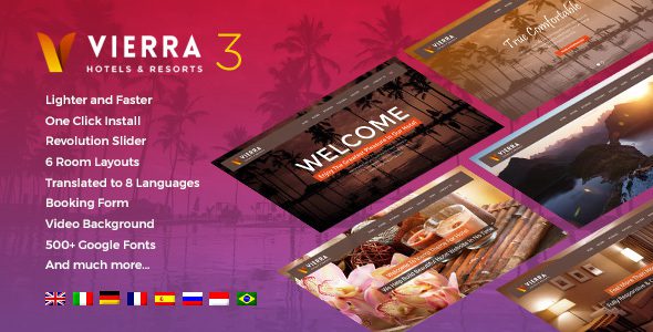 Vierra resort Hotel WordPress theme