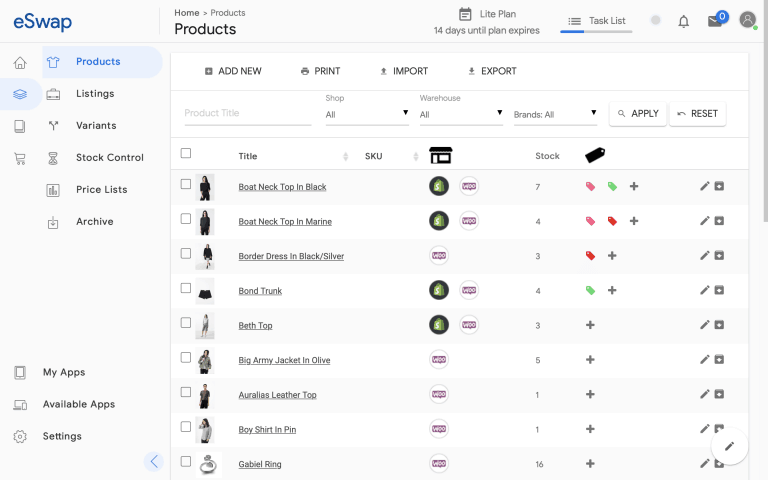 eSwap Inventory management