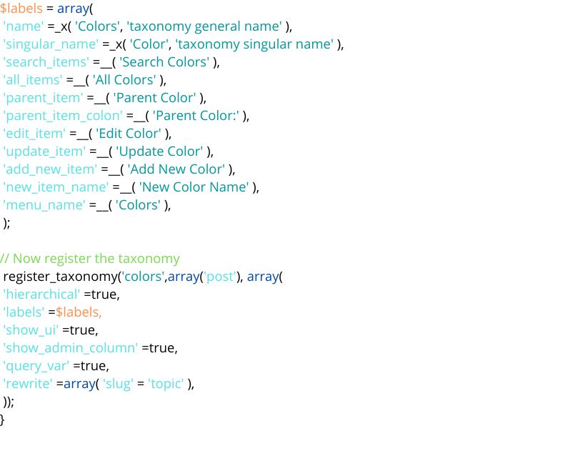 WordPress Custom Taxonomy with Manual Codes (Non-Hierarchical)